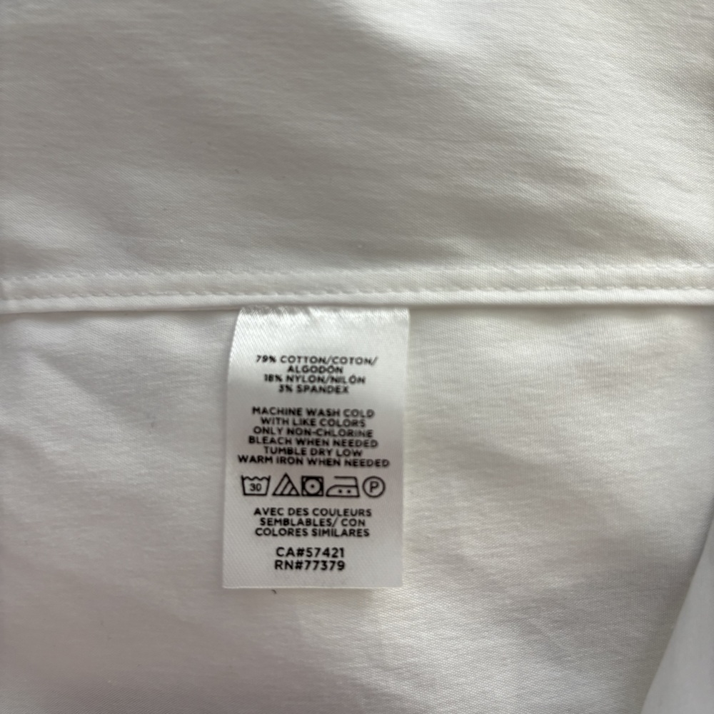 Ann Taylor Perfect Shirt Sz 12 White Long Sleeve Front Buttoned - Picture 8 of 11
